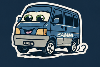 Sammi the Sambar – sticker style illustration